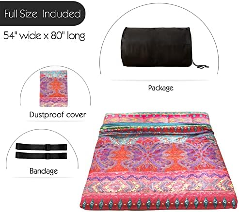 MAXYOYO Black Moon and Star Futon Mattress, Japanese Floor Mattress Quilted Bed Mattress Topper, Extra Thick Folding Sleeping Pad Breathable Floor Lounger Guest Bed for Camping Couch, Twin