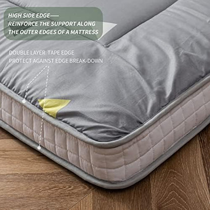 MAXYOYO Black Moon and Star Futon Mattress, Japanese Floor Mattress Quilted Bed Mattress Topper, Extra Thick Folding Sleeping Pad Breathable Floor Lounger Guest Bed for Camping Couch, Twin
