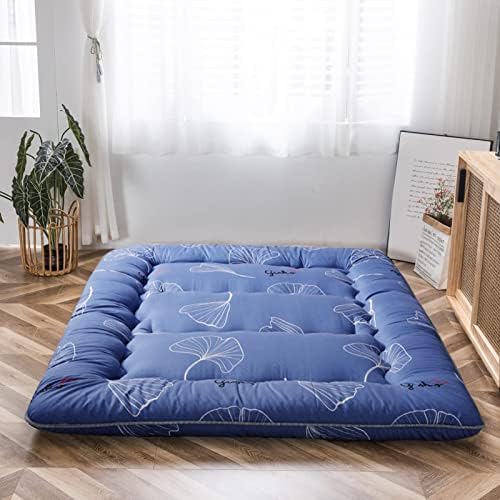 MAXYOYO Japanese Futon Mattress Floor Mattress Sleeping Pad Foldable Bed Roll Up Camping Cushion Floor Lounger Bed Couches and Sofas Couch Topper, Black Floral, Full Size