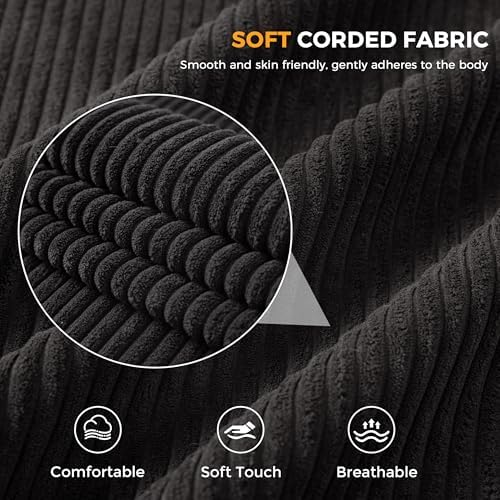 MAXYOYO Bean Bag Chair for Adults, Upholstered Floor Sofa with Armrests, Loveseat Boneless Couch with Tufted Cushion &amp; Backrest, Sofa in A Box, Large Bean Bag Couch for Bedroom Living Room, Black