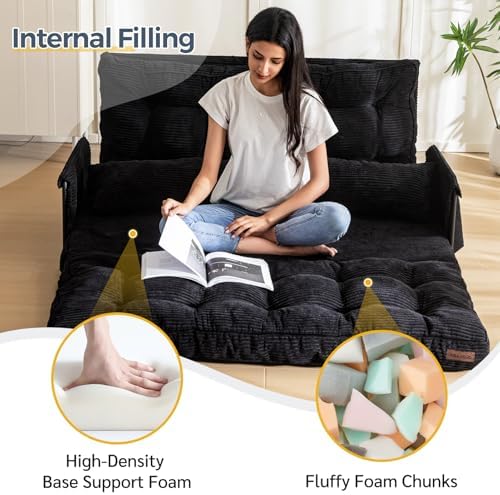 MAXYOYO Adjustable Floor Sofa Couch with Pillow, Multi-Functional Bean Bag Bed, 5-Position Foldable Lazy Sofa Sleeper Bed with Armrest, Versatile Floor Seating for Reading Gaming, Green, Single