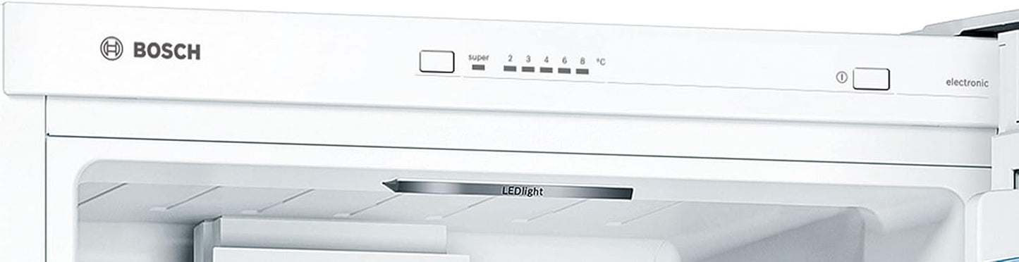 KGV36VWEAS Série 4, Réfrigérateur Combiné Pose-Libre - 308 L - H 186 X L 60 Cm - Blanc