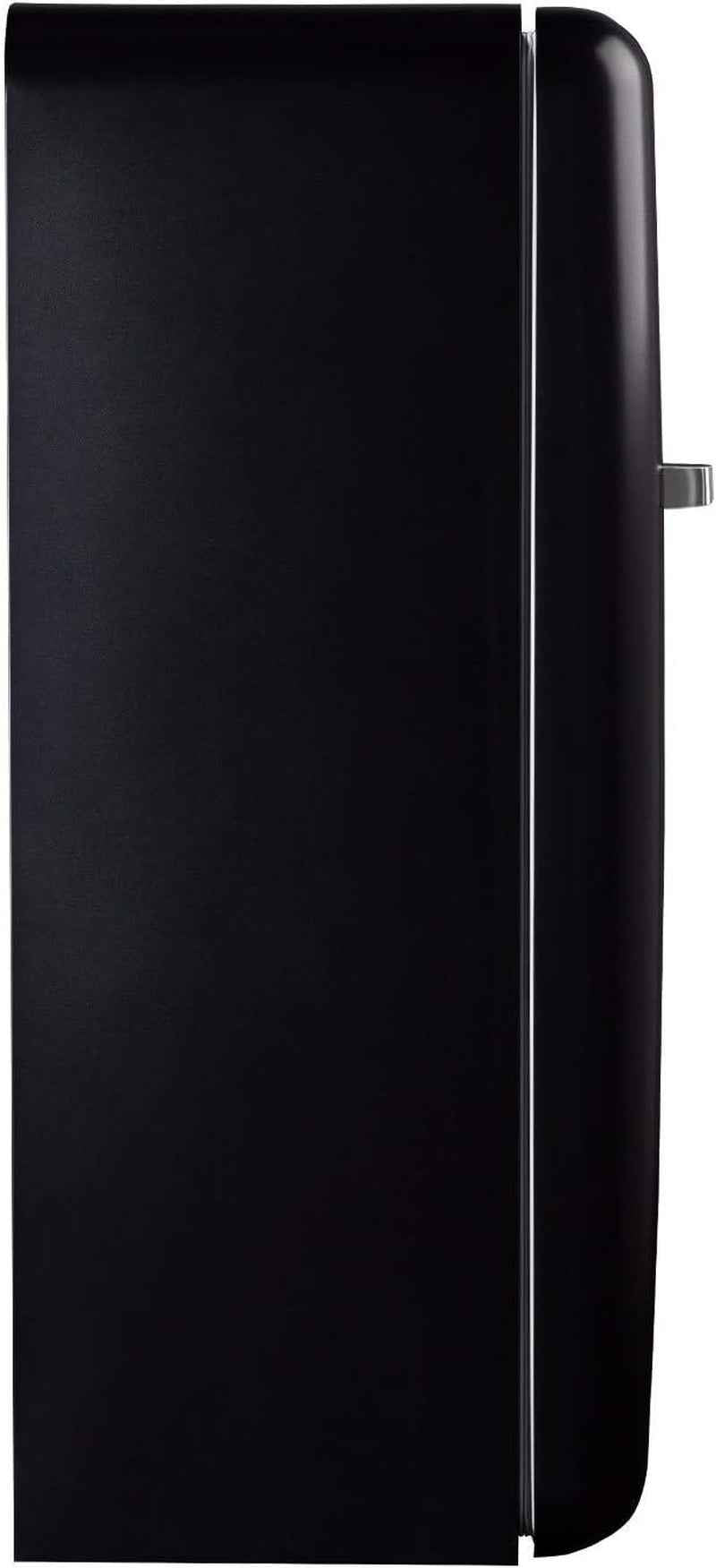 / RETRO FRIDGE 150 Silver/Réfrigérateur Noir Avec Poignée Argent Et Congélateur 281L / 102W, Faible Consommation, 150 Cm, 3 Étagères, Régulateur De Température, 60X60X150 Cm