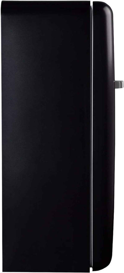 / RETRO FRIDGE 150 Silver/Réfrigérateur Noir Avec Poignée Argent Et Congélateur 281L / 102W, Faible Consommation, 150 Cm, 3 Étagères, Régulateur De Température, 60X60X150 Cm