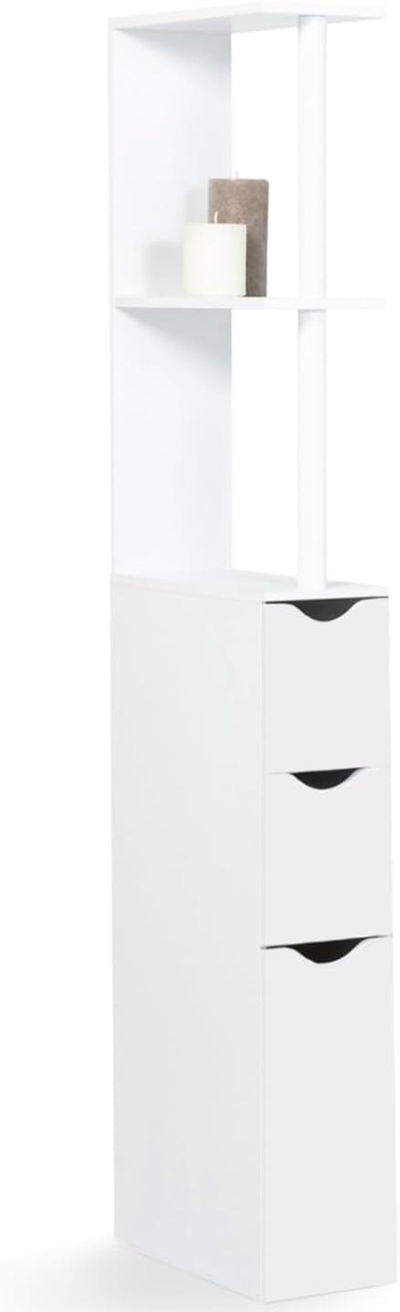 - Meuble WC Étagère Bois 3 Portes Blanc Gain De Place Pour Toilettes
