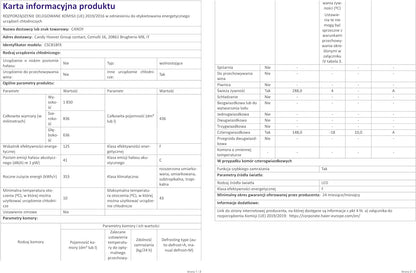 CSC818FX Réfrigérateur Combiné - Pose Libre, 436L (Réfrigérateur 288L + Congélateur 148L), 4 Portes, No Frost, Gris, Classe F
