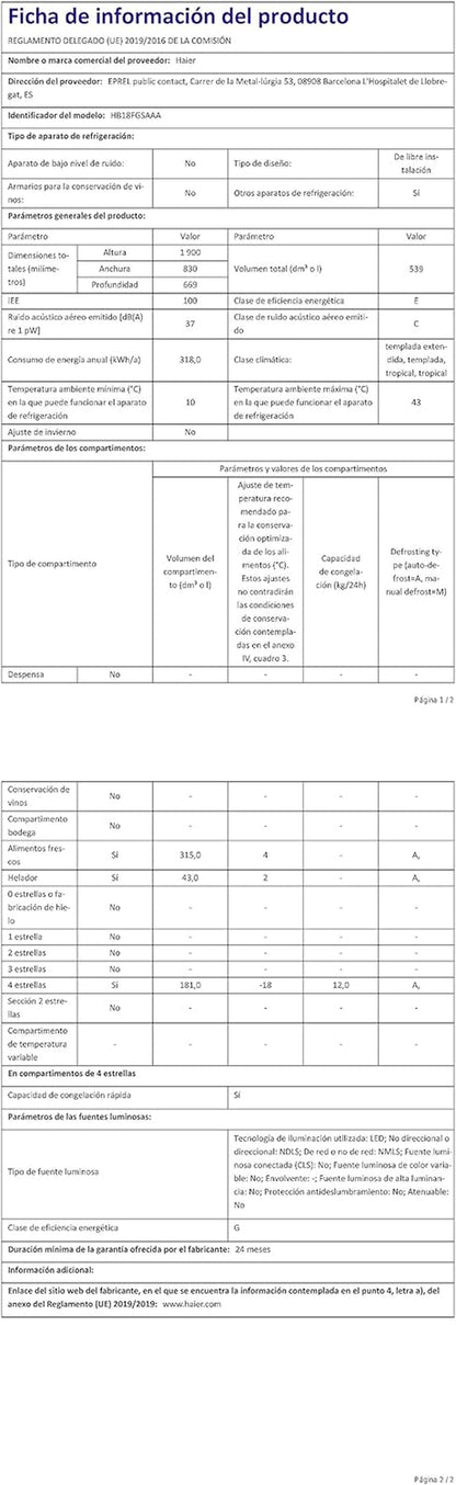 - Refrigerateurs Multiportes  HB 18 FGSAAA - HB 18 FGSAAA