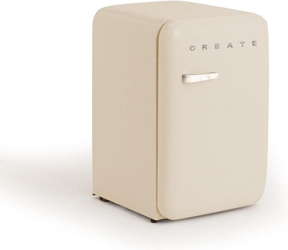 / RETRO FRIDGE 83.5 Marble/Réfrigérateur Blanc Cassé Avec Poignée Marbre/Pratique Et Fonctionnel, Matériaux Résistants