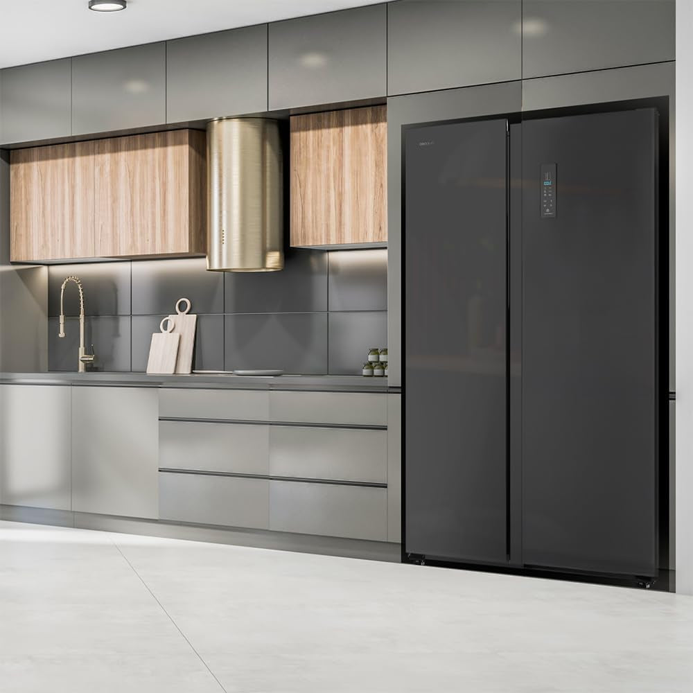 Réfrigérateur Américain De 550 Litres Bolero Coolmarket SBS 550 Glass D. 177 Cm De Hauteur Et 90 Cm De Largeur, Système Multi Air Flow, No Frost Total, Moteur Inverter Plus