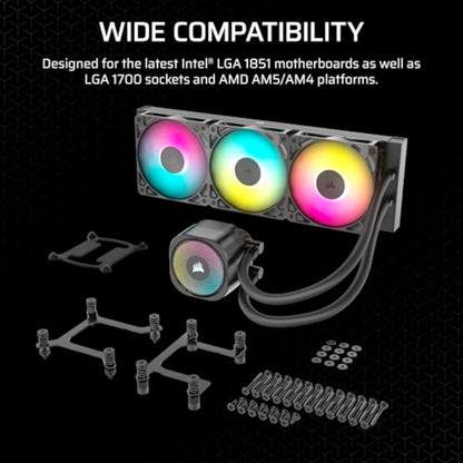 NAUTILUS 360 RS ARGB Refroidisseur Liquide Pour CPU – Noir | 360Mm AIO, Faible Bruit, Connexion Directe De Carte Mère, Intel LGA 1851/1700, AMD AM5/AM4, 3X RS120 ARGB Ventilateurs Inclus