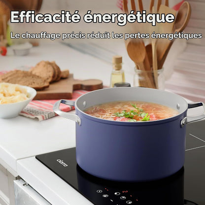 Plaque Induction 3 Feux Encastrable 6100W - Commande Tactile - En Verre Microcristal - Verrouillage Enfant - Fonction Pause - ASBIH3
