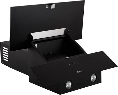 GCH D 268.6 BL Prime, Hotte Murale 60 Cm, Verre Noir, 1000M³/H, Télécommande, Tuyau Inclus