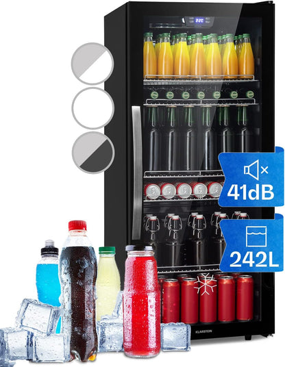 Mini Frigo De Chambre Et Bureau Pour Boisson, Petit Frigo Silencieux, Refrigerateur Mini Bar 242L, Petit Réfrigérateur Camping, Étagères Réglables Pour Le Vin, Cannette, Beer Fridge
