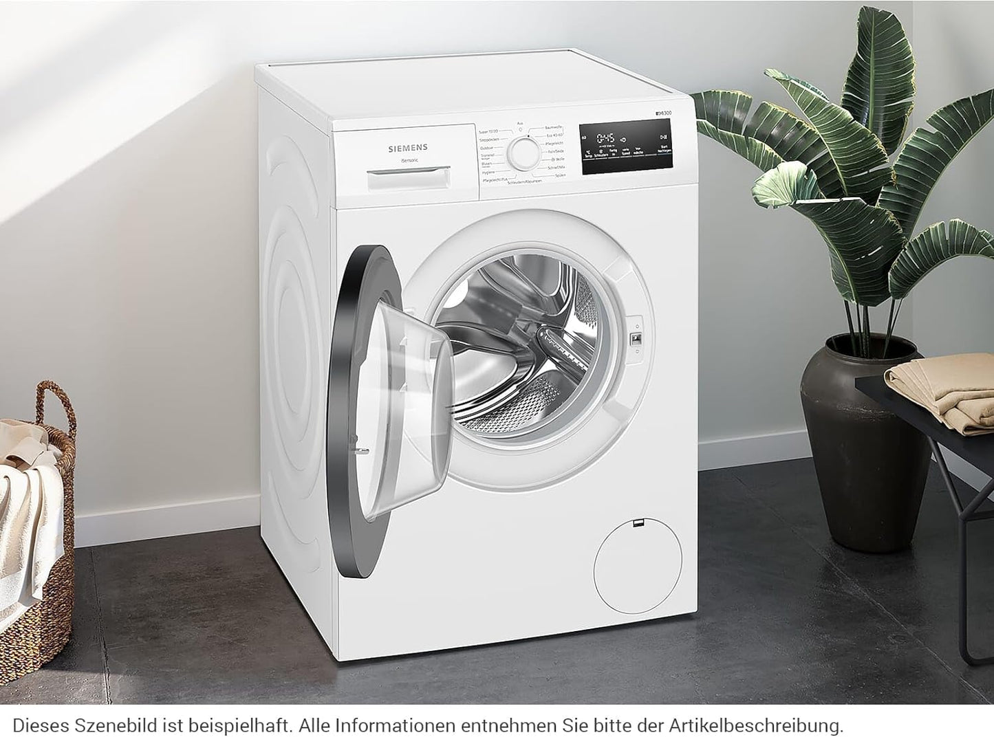 WM14N123 Iq300 Machine À Laver À Chargement Frontal Avec Capacité De 7 Kg, 1400 Tr/Min, Programme Extérieur, Programme D'Extérieur Simpletouch, Écran LED, Moteur Iqdrive, Blanc, 60 Cm