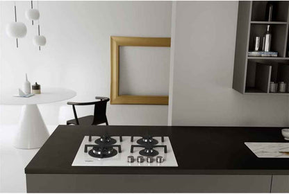 GOA 6423/WH Hobs - Plaque (Intégrée, Gaz, Verre, Rotatif, Partie Supérieure Avant, 230 V) Couleur Blanche