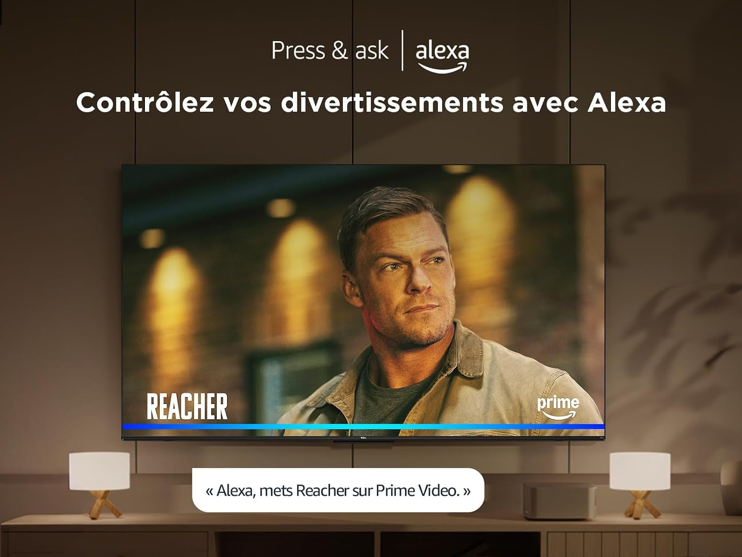 TCL 85T6C 85” QLED 4K HDR TV, Fire TV (Smart TV with Dolby Vision & Atmos, HDR10+, Press & Ask Alexa) | Game Maste, VRR, Dolby Vision, Motion Clarity, Onkyo 2.1 Sound, Press & Ask Alexa