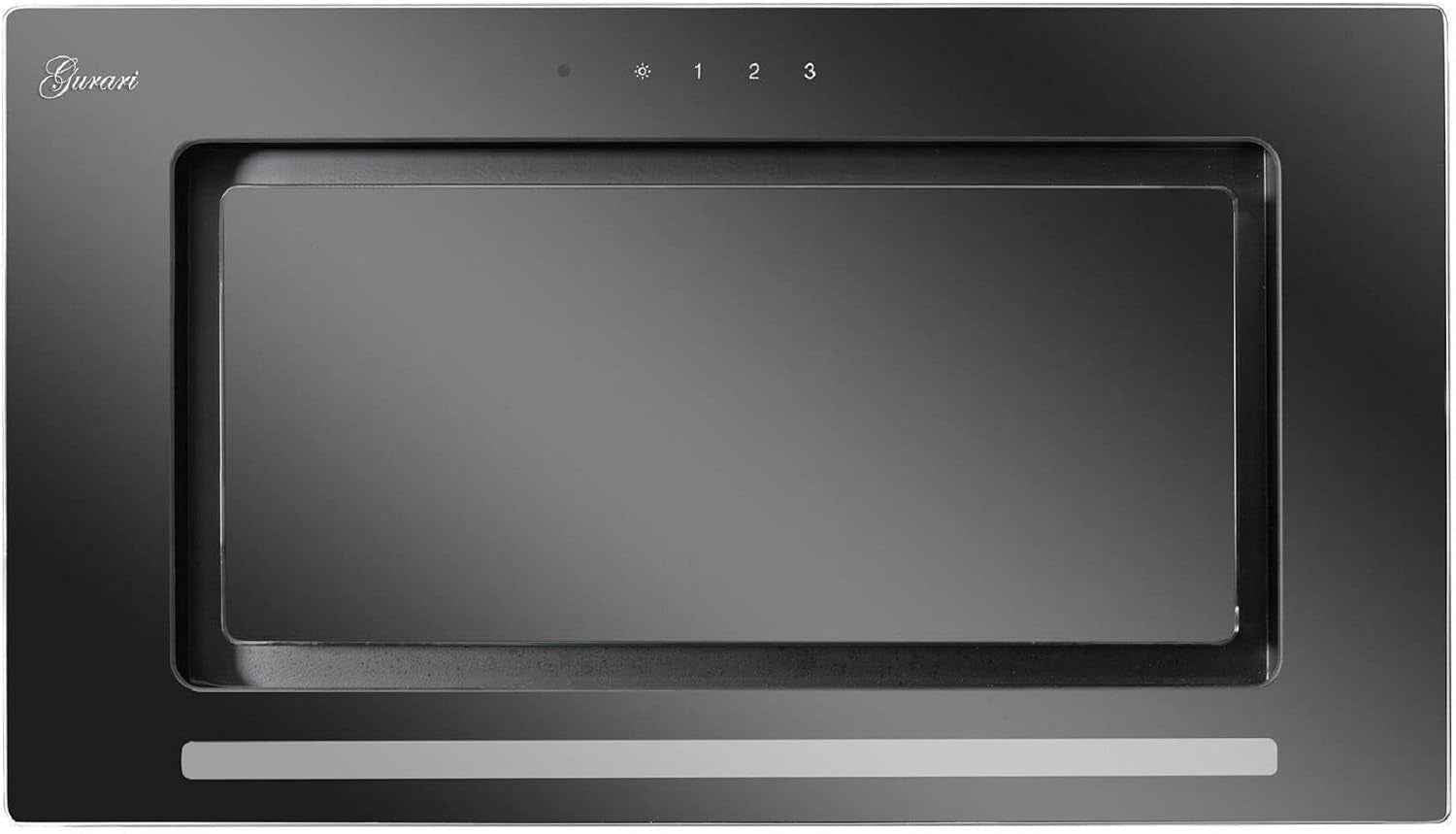 217 Prime, Hotte De Plafond 52 Cm Noir, Grille De Ventilation, Cadre Et Façade En Verre Noir 1000 M³/H, Hotte Encastrée, Hotte D'Extraction, Capot De Circulation D'Air