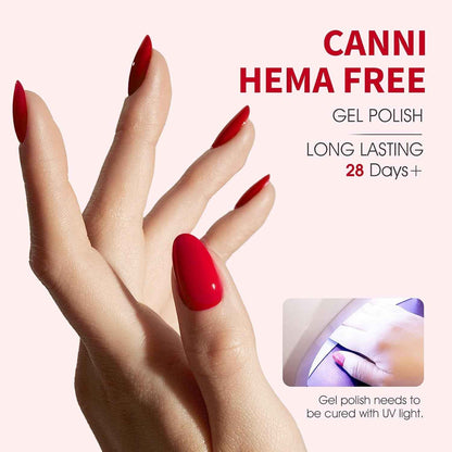 Vernis À Ongles UV Gel Semi Permanent 9Ml | Rouge Chromé Red Longue Tenue Soak off Gel Nail Polish DIY Manucure Nail Art Naturel French