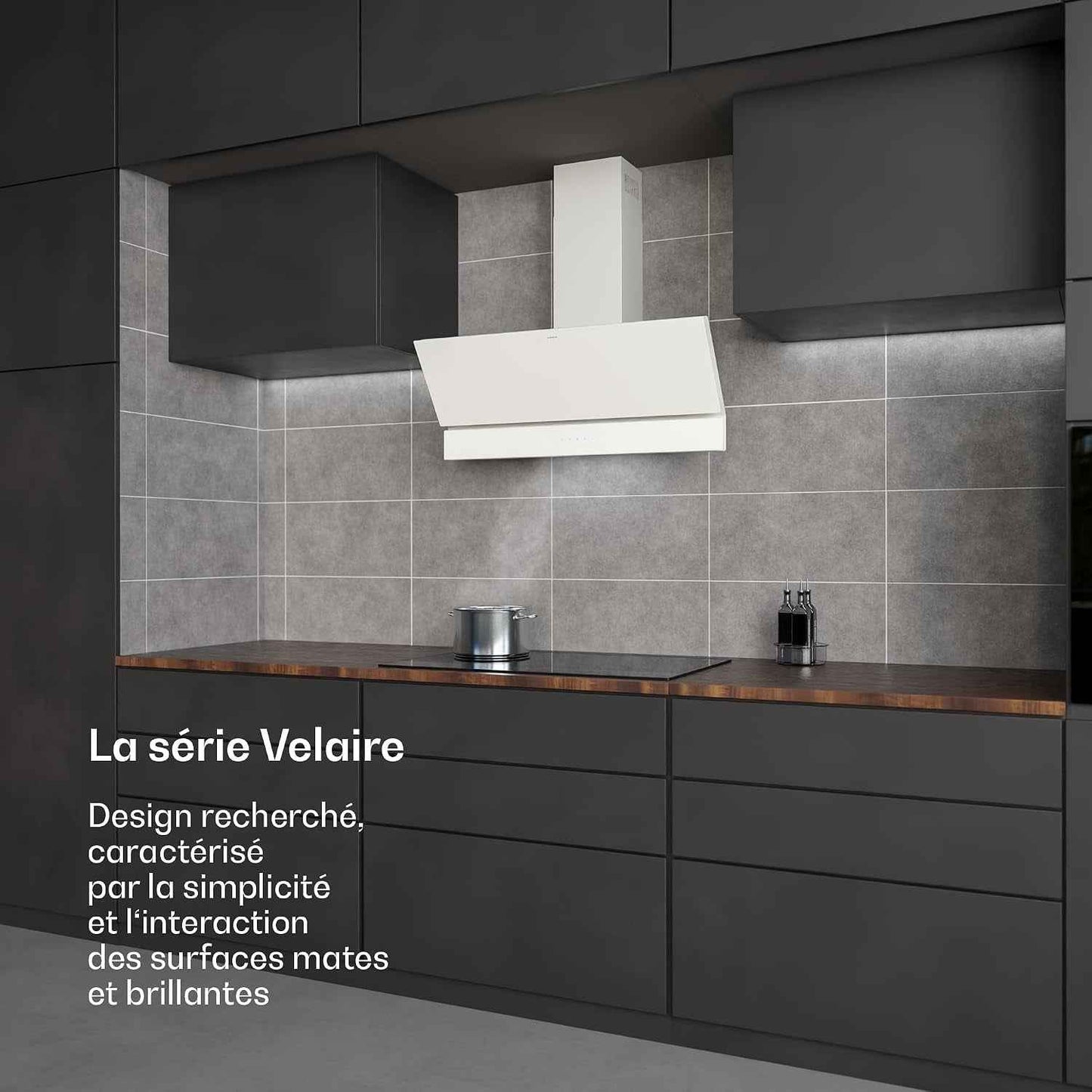 Klarstein Velaire Hotte Aspirante 90 Cm - Hotte Décorative, 820 M³/H, A++ Énergie, Commandes Tactiles, LED, Filtre Charbon, Silencieuse, 3 Vitesses + Boost, Hotte Cuisine Moderne, Blanc