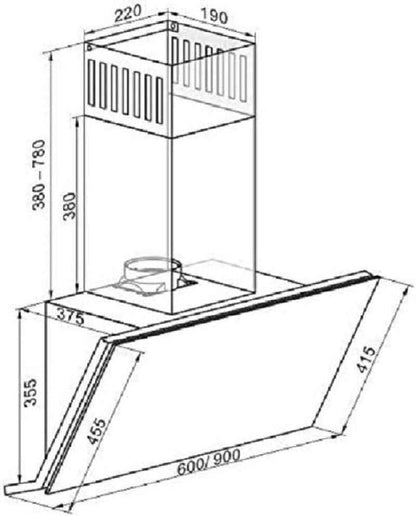 at 9430+Tuyau. Hotte Aspirante 90 Cm, Verre, 3 Niveaux De Puissance, 1250 M³/H, Hotte Avec Minuterie, Hotte À Recyclage D'Air, Vainqueur Du German Brand Award 2018