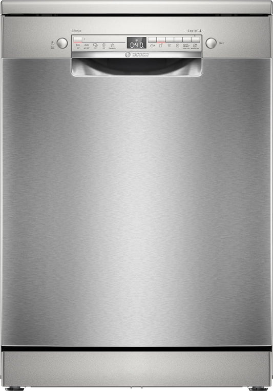 SMS2HTI02E Série 2, Lave-Vaisselle De Libre Installation, Home Connect, Diagnostic À Distance, Assistant Au Lavage, Programme Préféré, Ecodosage, Acier, 60 Cm