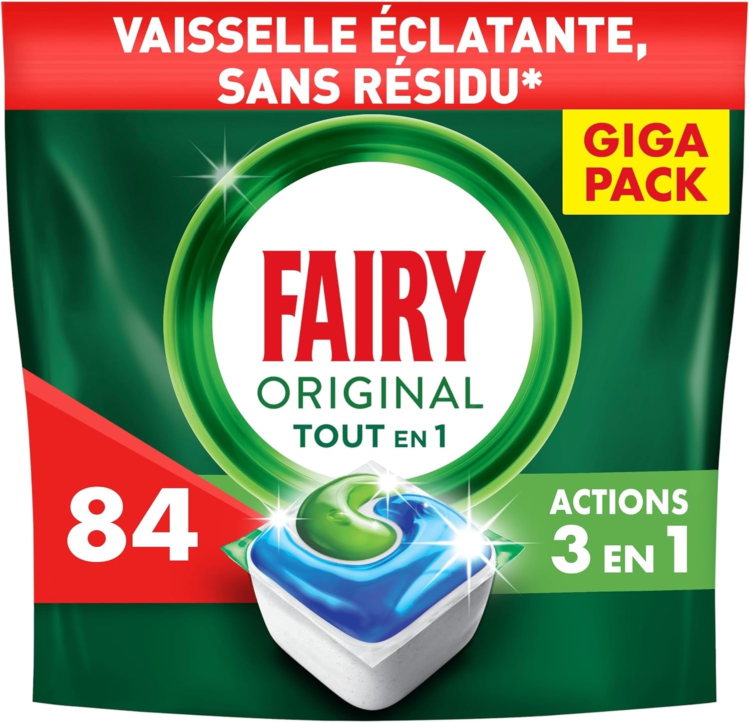 Original Tablettes Lave-Vaisselle All in One, Regular, 84 Capsules, Efficaces Même Sur La Graisse Incrustée, Protège Le Verre Et L'Argent