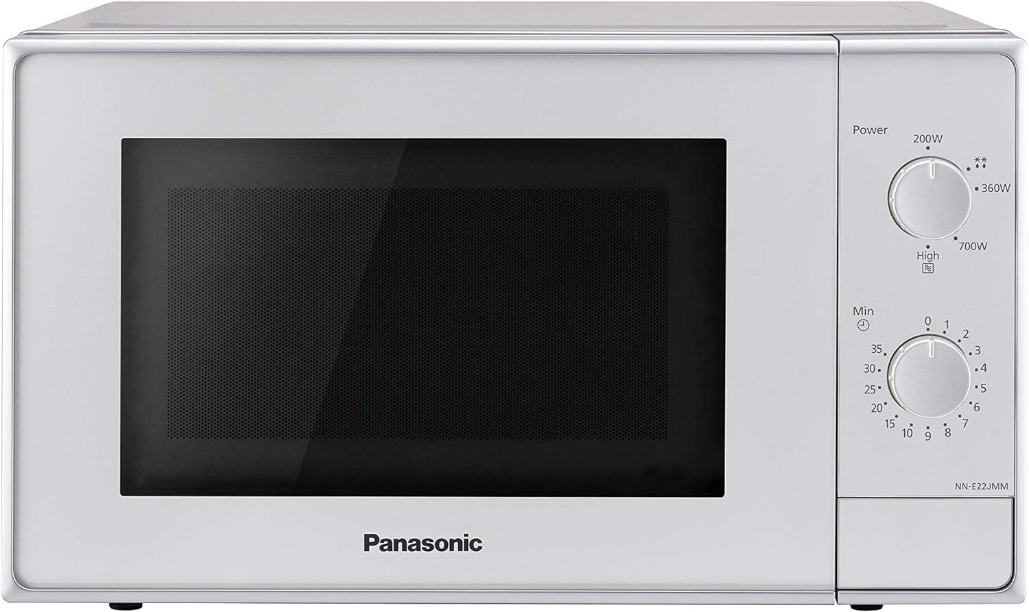 NN-E22JMMEPG | Four Micro-Ondes Solo, 20 L, 5 Niveaux De Puissance : 800W/700W/360W/270W/200W, Plateau Tournant 25,5 Cm, Intérieur Acrylique, Argent – Version FR
