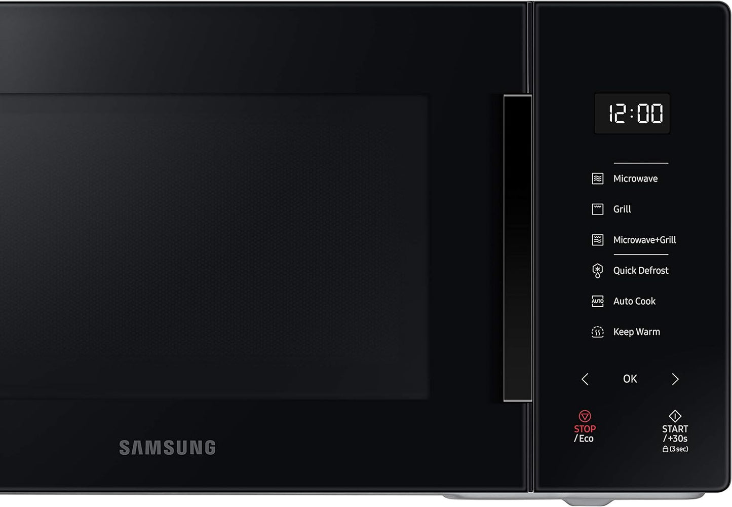 MG23T5018AK Four À Micro-Ondes, 23 L, 1100 W, Cuisson Automatique Et Home Dessert, Design Verre, Noir