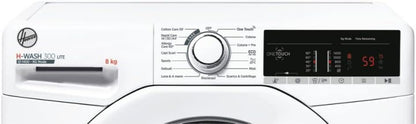 H3W 48TE-11 H-WASH 300 LITE Machine À Laver 8 Kg, 1400 Tr/Min, Connectivité NFC, Chargement Frontal, Autonome, 85-52-60 Cm, Blanc, Classe D