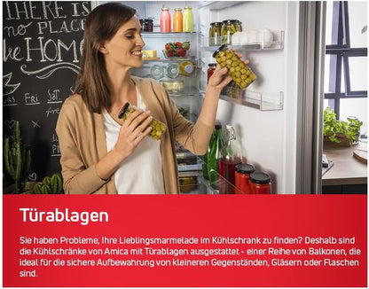 Amica UVKSD 351 950 Unterbau-Vollraum-Kühlschrank, Nischenhöhe: 82 Cm, 103 L, Festtürtechnik, Dekorfähig