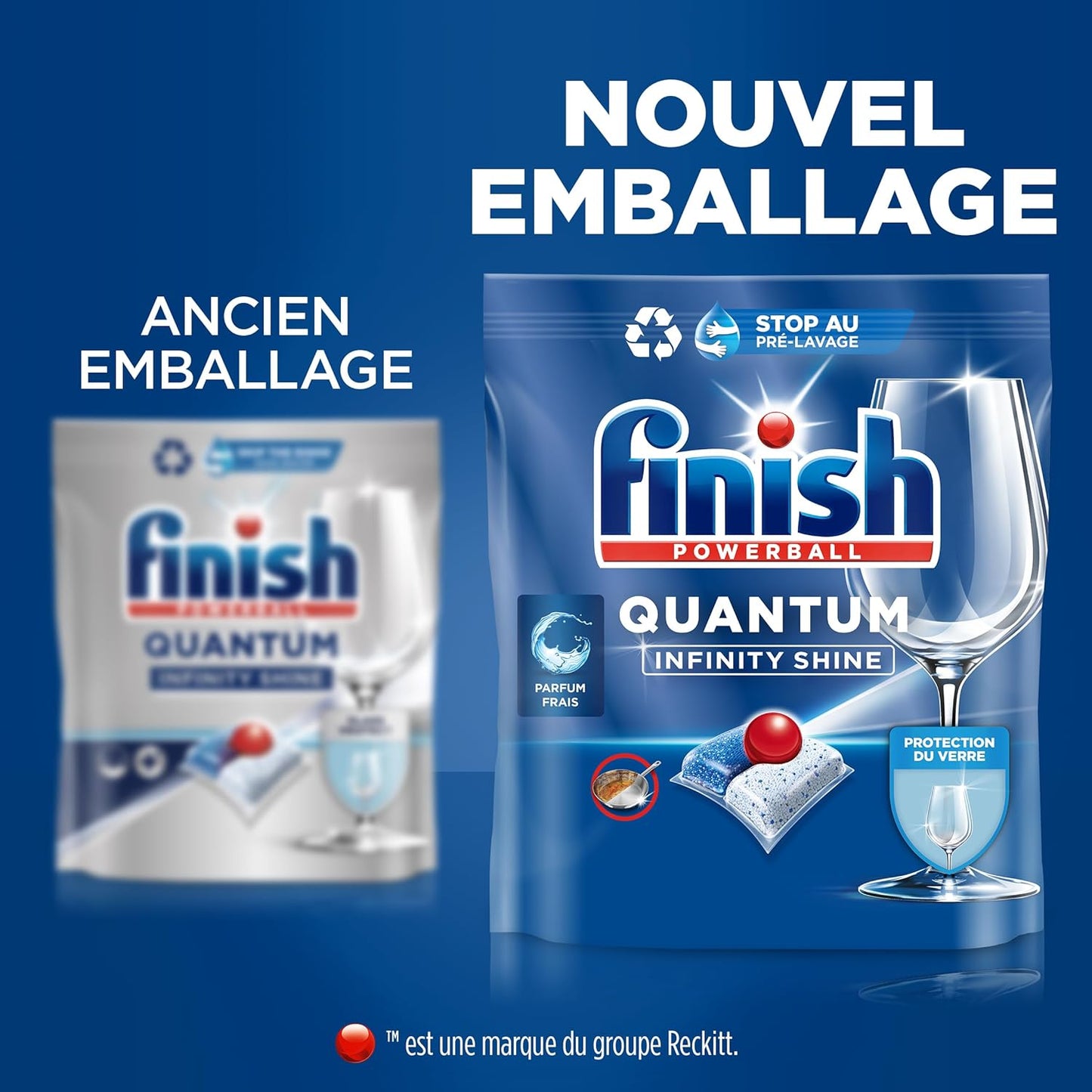 Quantum Infinity Shine Pastilles Lave-Vaisselle, Elimine Les Taches Tenaces, 83 Capsules