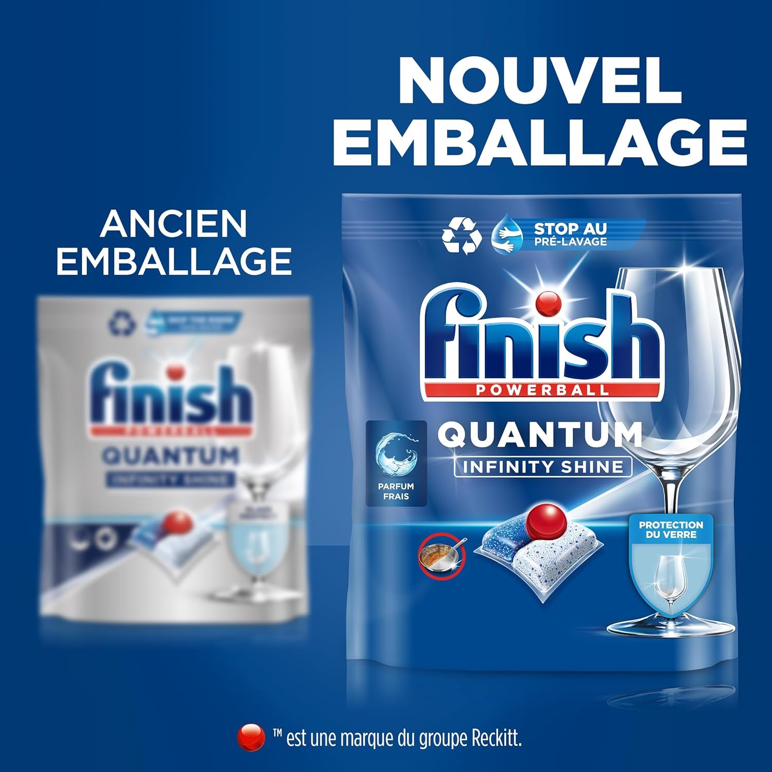 Quantum Infinity Shine Pastilles Lave-Vaisselle, Elimine Les Taches Tenaces, 83 Capsules