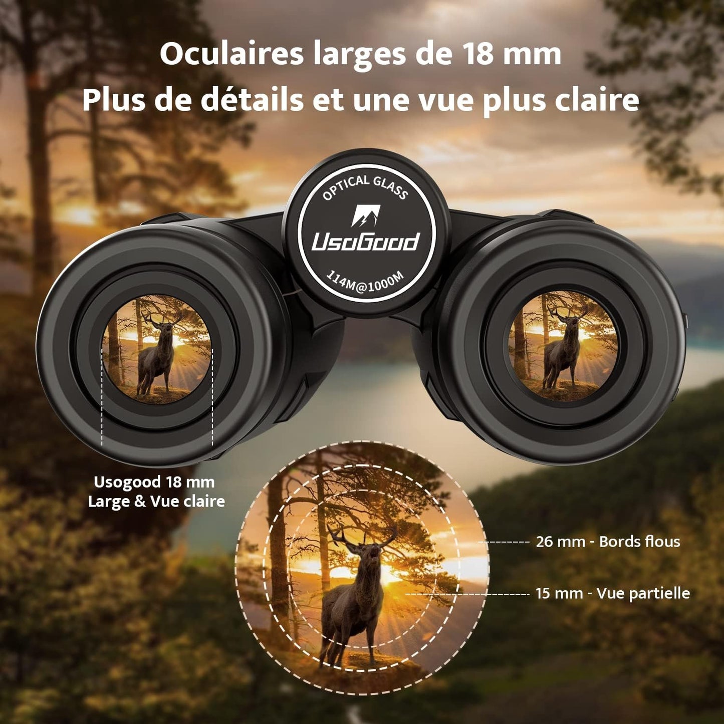 Jumelles Compactes HD 10 X 42 Pour Adultes, Prismes BAK4 | Objectifs FMC, Jumelles Étanches Pour L'Observation Des Oiseaux, De La Faune Avec Adaptateur Téléphonique