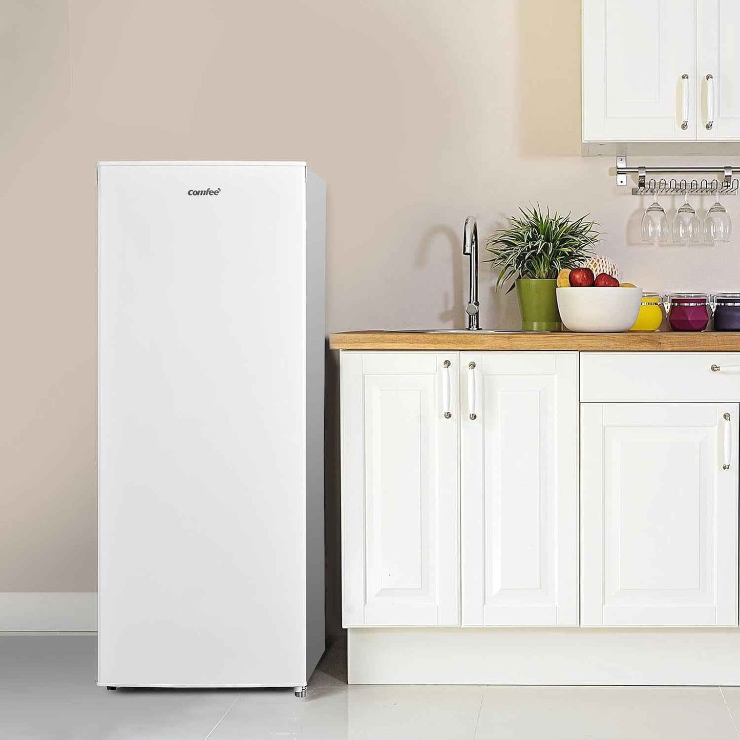 ' 160L Congélateur Armoire, Réglage De La Température, Blanc | Porte Réversible, 42 Db Silencieux, 183 Kwh/An, Thermostat Réglable, Pieds Ajustables, Puissance De Congélation Élevée