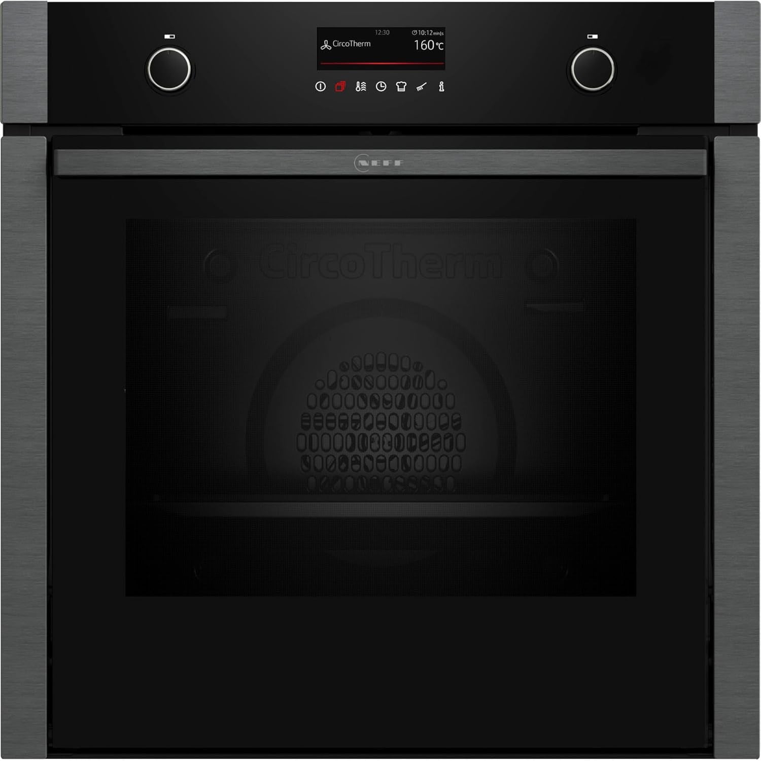 Neff B6ACP7AG0 EEK: a Einbaubackofen, 60 Cm Breit, 71 L, Pyrolyse, Grillfunktion, TFT Display, Versenkbare Bedienknebel, Graphite-Grey