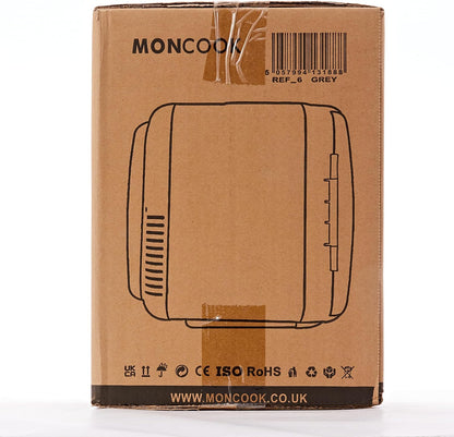 MONCOOK Mini Réfrigérateur - Mini Réfrigérateurs Portables Pour Les Soins De La Peau, La Médecine, La Nourriture Et Les Boissons - Fonction De Refroidissement Et De Réchauffement - 5L - Mono Gris