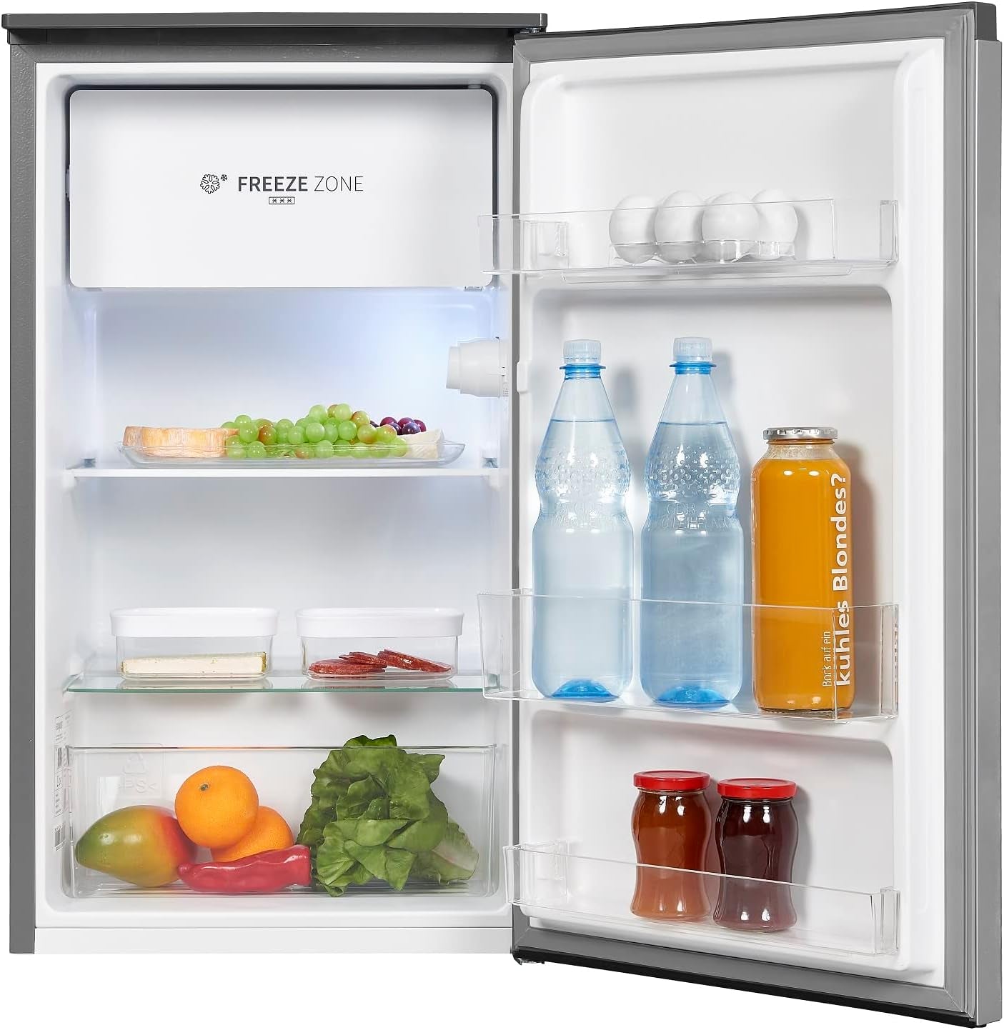 Exquisit KS117-3-010E Kühlschrank, 48Cm Breit, 82 L, LED, Silber