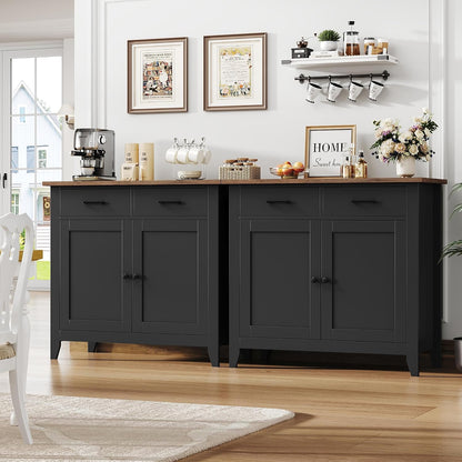 Meuble De Rangement, Buffet Cuisine, Placard De Salle À Manger | Buffet Avec 2 Portes Et 2 Tiroirs Salon 40P X 91L X 82H Cm, Blanc/Noir/ Vert/ Bleu