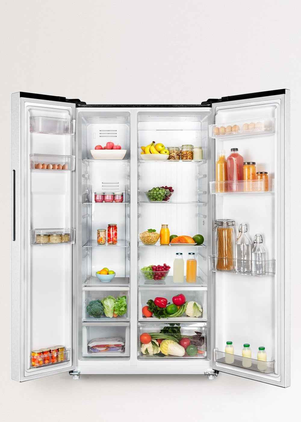 / FRIDGE STUDIO SIDE by SIDE 550 / Réfrigérateur Style Side by Side 550L Blanc Cassé / 91,2 X 70,4 X 177,7 Cm/No Frost, Traitement Antibactérien, Commande Tactile Électronique, 158W