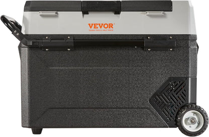 Glacière Électrique Portable De 38 L Réfrigérateur De Voiture Portable 12/24 V CC 100-240 V CA Frigo Voiture Double Zone 0,708 Kw.H -20 °C À 10 °C Réglable Congélateur Pour Camion Bateau Camping