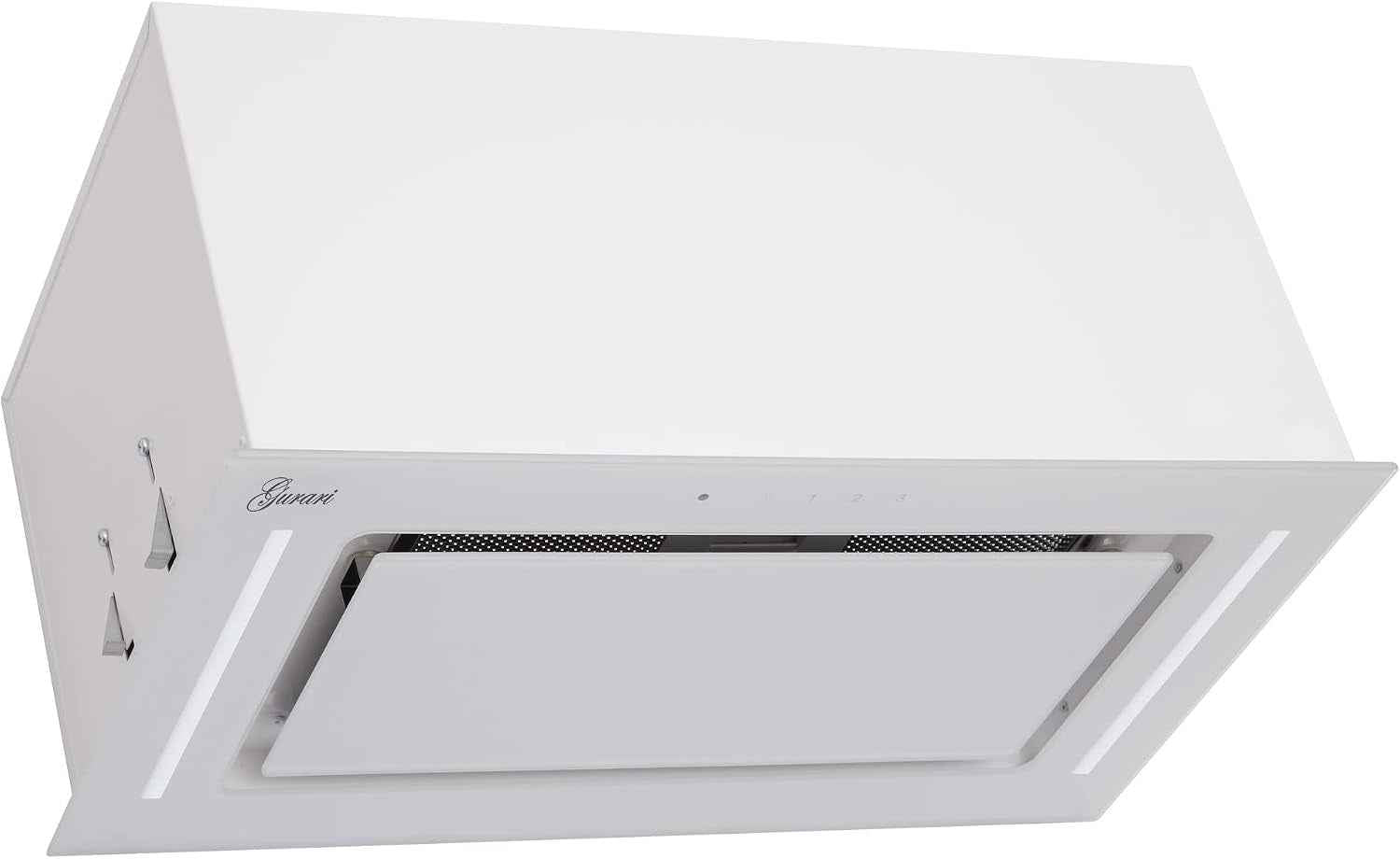 217 PRIME Hotte De Plafond 52 Cm Blanche Encastrée Avec Bloc De Ventilation, Cadre En Verre, 3 Niveaux, 1000 M³/H, Hotte Encastrée, Télécommande