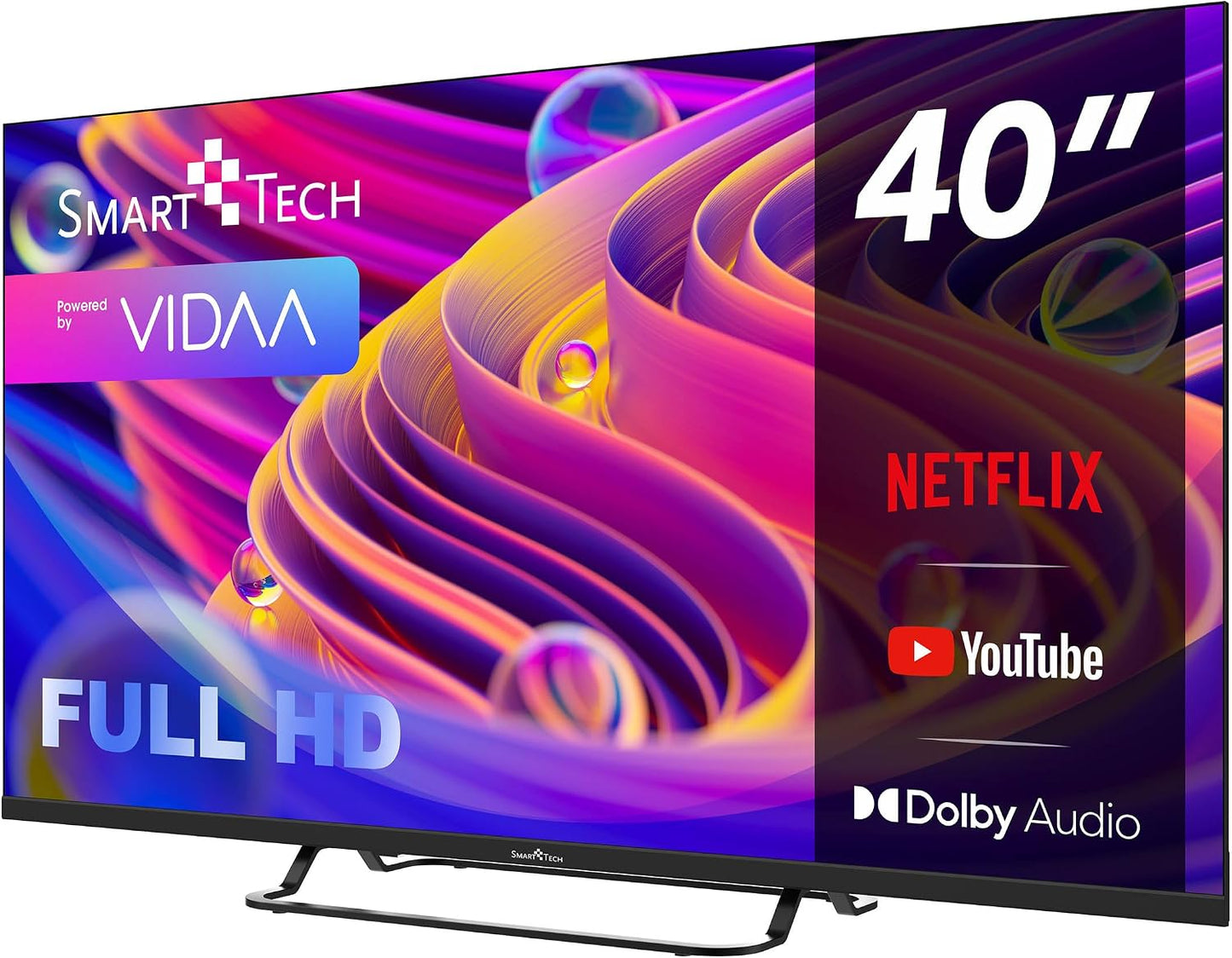 TV LED FHD 40' (101 Cm) 40FV02V Smart TV VIDAA - Molotov, Netflix, Prime Video, Disney+, Youtube, Plex 3Xhdmi - 2Xusb - Mode Hotel-