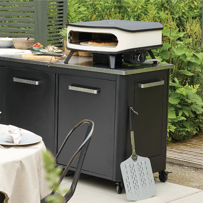 - Four À Pizza À Gaz Avec Pierre Rotative - Puissance 6.0 Kw, Cuisson Parfaite Des Pizzas Ø42.5 Cm, Thermomètre Intégré, Acier Galvanisé