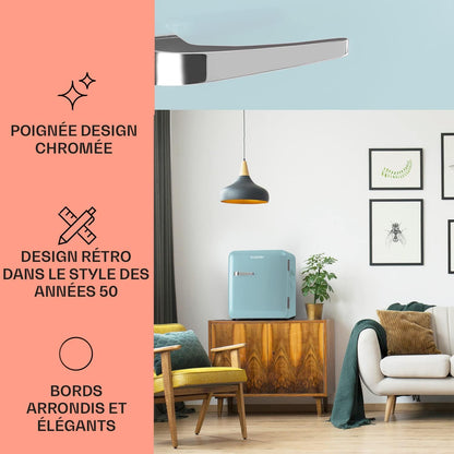 Mini Frigo De Chambre De 48L Pour Snacks Et Boissons, Petit Frigo Top Silencieux, Mini Bar, Petit Réfrigérateur Camping, Mini Frigo Cosmetique, Refrigerateur Avec Étagères Réglables, 0-10°C