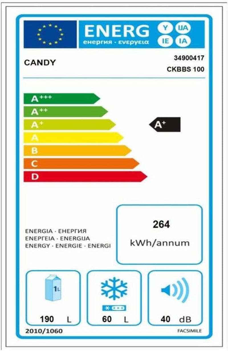 CKBBS 100 Réfrigérateur-Congélateur Intégré Blanc 250 L A+ - Réfrigérateurs-Congélateurs (250 L, N-ST, 40 Db, 3,5 Kg/24H, A+, Blanc)