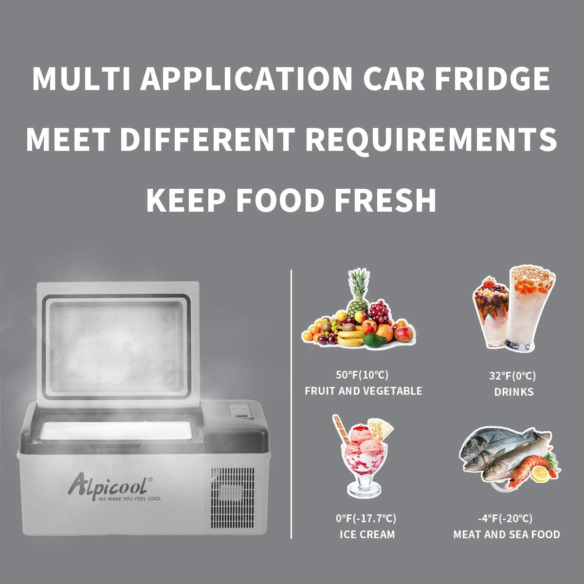 C15 Électrique Réfrigérateur Portable Réfrigérateur De Voiture 12/24V Camping Congélateur Pour Maison,Voiture Ou Camion 20°C À -20°C/15 L