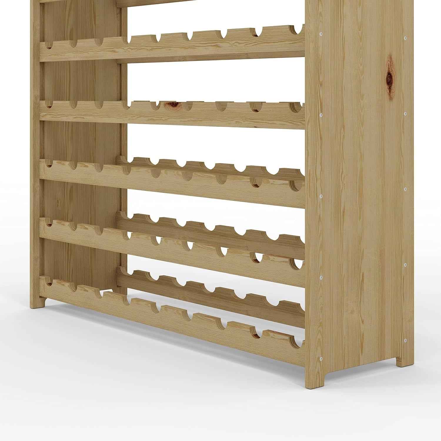 Série RW Étagère À Vin En Bois Pour Bouteilles, Anthracite, Marron, Naturel, RW-3, 13-15 Couchés, Pour 91-135 Bouteilles, Vin, Porte-Bouteilles (Naturel, RW-3-135, 198 X 92 X 26,5, Pour 135