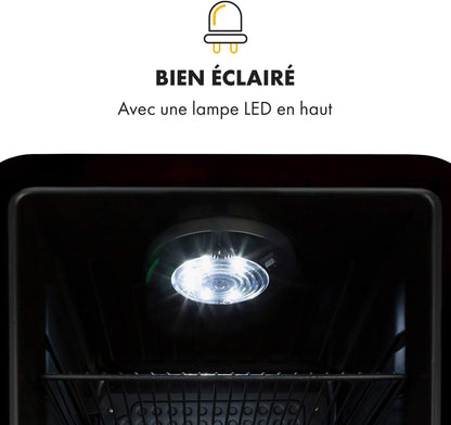 Poplife Refroidisseur De Boissons - Mini-Bar, Réfrigérateur Rétro, 0-10°C, Seulement 39 Db, 70 L, Écologique, Porte À Double Vitrage, Design Rétro, Noir