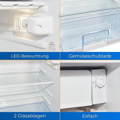 Exquisit KS86-0-090E Kühlschrank, 44,5Cm Breit, 79 L, LED, Weiß