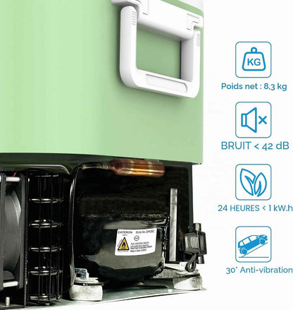 BINGI Compresseur Glacière Portable 12,8 Litres 12/24 V CC Et 230 V AC, Mini Réfrigérateur Pour Voiture, Camion, Camping, Camping-Car Et Maison